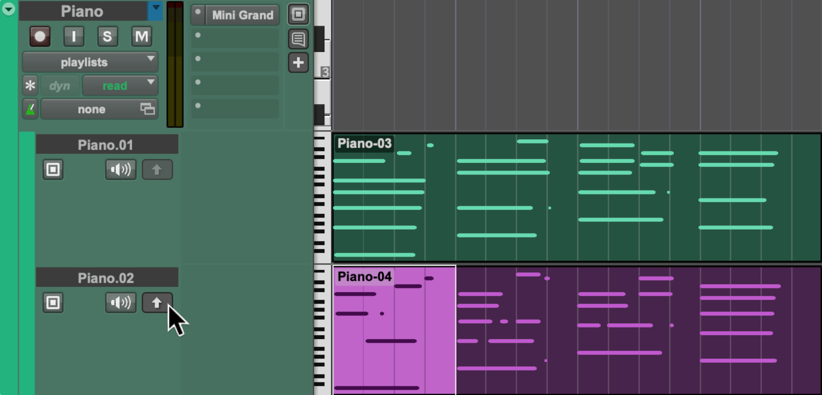Copy_selection_to_target_playlist MIDI Playlists in Pro Tools 2024.10