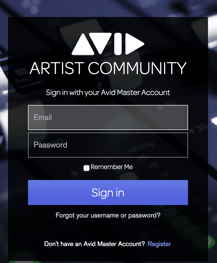 Avid Artist Account 2