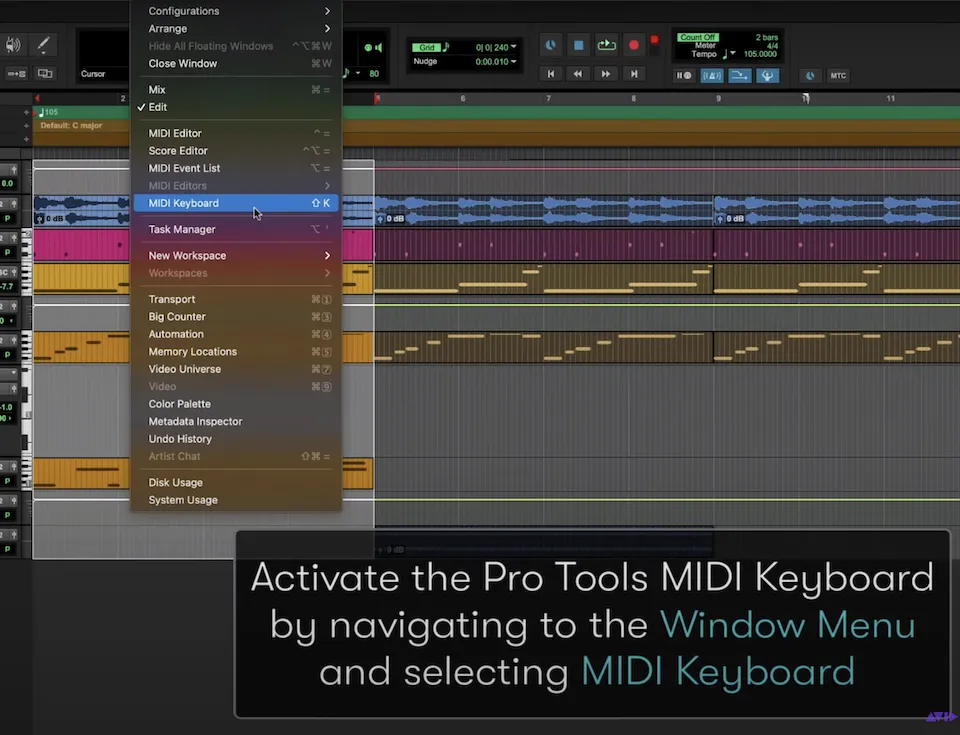 Virtual MIDI Keyboard In Pro Tools